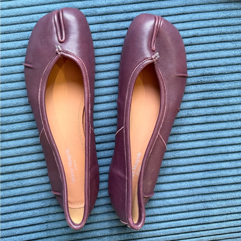 Women's Purple Leather Flats